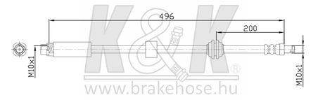 фото K&K FT0942 Шланг тормозной K&K FT0942 Шланг тормозной