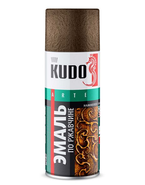 фото KUDO KU-3015 Эмаль по ржавчине молотковая Чёрная медь 520 мл KUDO KU-3015 Эмаль по ржавчине молотковая Чёрная медь 520 мл
