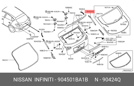 фото Nissan 90450-1BA1B Амортизатор двери Nissan 90450-1BA1B Амортизатор двери