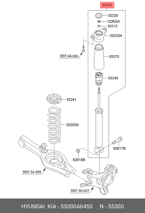 фото Hyundai/Kia 55300A6450 Амортизатор | зад прав | Hyundai/Kia 55300A6450 Амортизатор | зад прав |