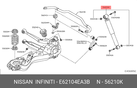 фото Nissan E6210-4EA3B Амортизатор | зад прав/лев | Nissan E6210-4EA3B Амортизатор | зад прав/лев |