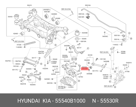 фото Hyundai/Kia 55540B1000 Стойка стабилизатора | зад прав | Hyundai/Kia 55540B1000 Стойка стабилизатора | зад прав |