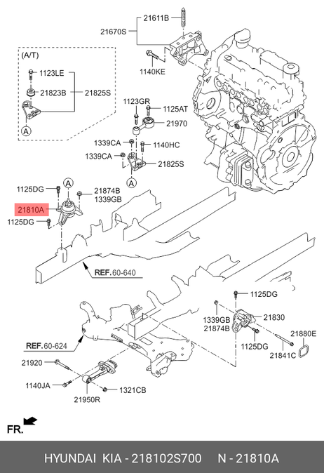 фото Hyundai/Kia 218102S700 Опорный узел двигателя Hyundai/Kia 218102S700 Опорный узел двигателя