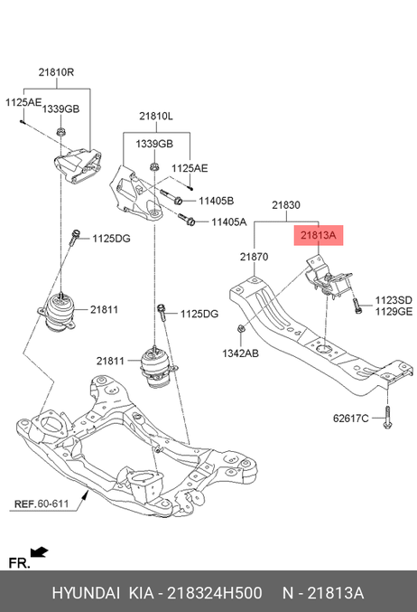 фото Hyundai/Kia 218324H500 Опорный узел двигателя Hyundai/Kia 218324H500 Опорный узел двигателя