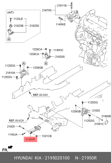 фото Hyundai/Kia 219502S100 Опорный узел двигателя Hyundai/Kia 219502S100 Опорный узел двигателя