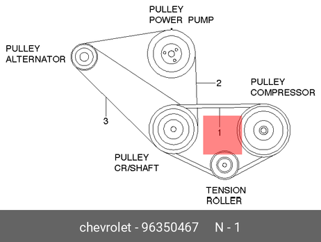 фото Daewoo 96350467 Ремень клиновый Daewoo 96350467 Ремень клиновый