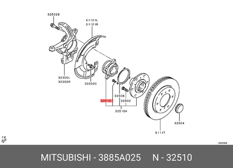 фото Mitsubishi 3885A025 Ступица в сборе | перед | Mitsubishi 3885A025 Ступица в сборе | перед |