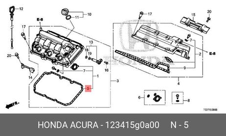 фото Honda 12341-5G0-A00 Прокладка головки блока цилиндров Honda 12341-5G0-A00 Прокладка головки блока цилиндров