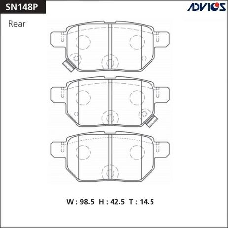 фото ADVICS SN148P Дисковые тормозные колодки ADVICS SN148P Дисковые тормозные колодки