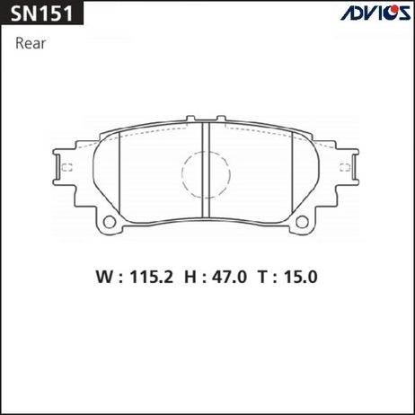 фото ADVICS SN151 Дисковые тормозные колодки ADVICS SN151 Дисковые тормозные колодки