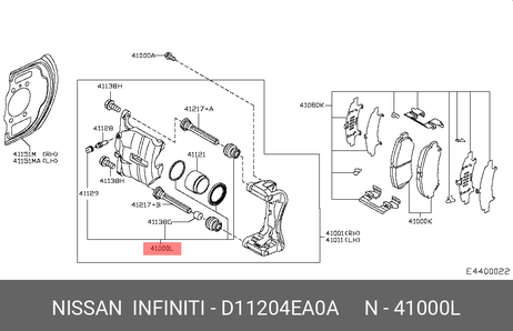 фото Nissan D1120-4EA0A Ремкомплект суппорта | перед | Nissan D1120-4EA0A Ремкомплект суппорта | перед |