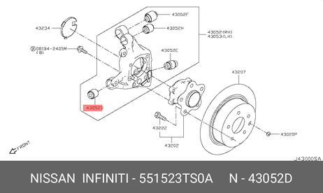 фото Nissan 55152-3TS0A Сайлентблок | зад | Nissan 55152-3TS0A Сайлентблок | зад |