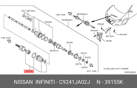 фото Nissan C9241-JA02J Шрус внешний Nissan C9241-JA02J Шрус внешний