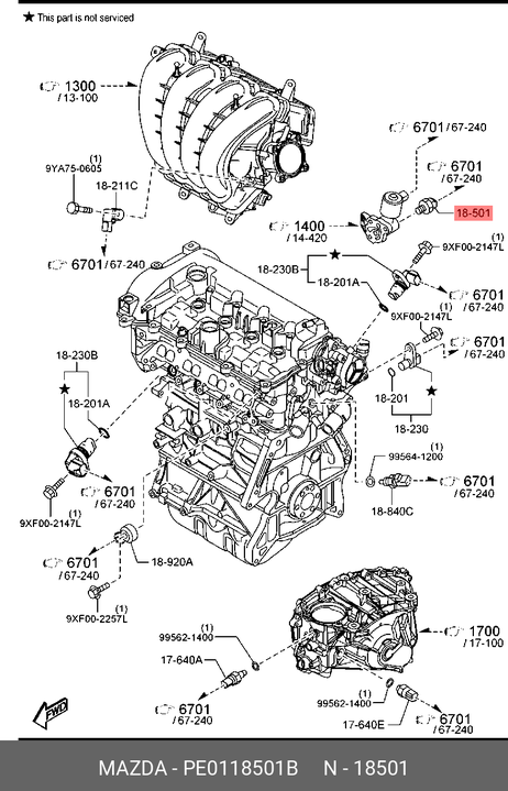 фото Mazda PE01-18-501B Датчик давления масла Mazda PE01-18-501B Датчик давления масла