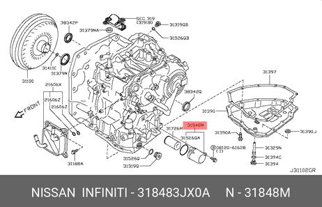 фото Nissan 31848-3JX0A Стакан фильтра акпп Nissan 31848-3JX0A Стакан фильтра акпп