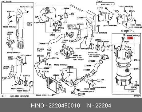 фото Hino 22204E0010 Датчик расхода воздуха Hino 22204E0010 Датчик расхода воздуха