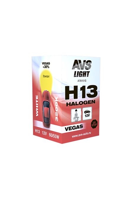 фото AVS A78151S Галогенная лампа avs vegas h13.12v.60/55w.1шт., , AVS A78151S Галогенная лампа avs vegas h13.12v.60/55w.1шт., ,