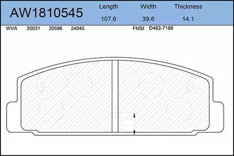 фото AYWIPARTS AW1810545 Колодки тормозные дисковые | зад | AYWIPARTS AW1810545 Колодки тормозные дисковые | зад |
