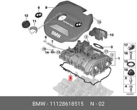 фото BMW 11128618515 Проф.прокладка крышки головки бл.цил. BMW 11128618515 Проф.прокладка крышки головки бл.цил.