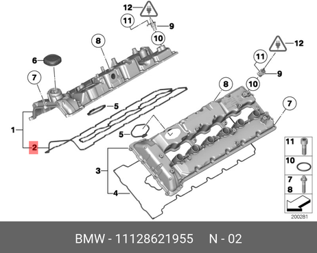 фото BMW 11128621955 Проф.прокладка крышки головки бл.цил. BMW 11128621955 Проф.прокладка крышки головки бл.цил.
