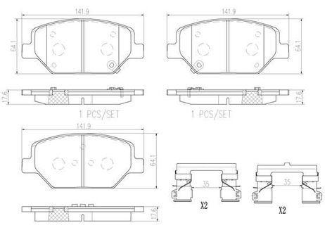 Brembo P 07 007 Колодки тормозные дисковые | перед |