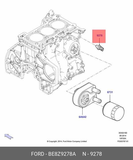фото Ford BE8Z9278A Датчик давления масла Ford BE8Z9278A Датчик давления масла