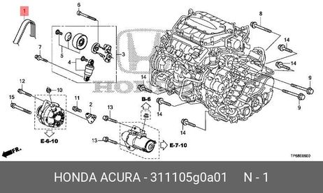 фото Honda 31110-5G0-A01 Ремень приводной crosstour 3.5 mdx 14- Honda 31110-5G0-A01 Ремень приводной crosstour 3.5 mdx 14-