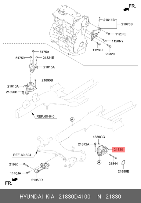 фото Hyundai/Kia 21830D4100 Опорный узел двигателя и кпп Hyundai/Kia 21830D4100 Опорный узел двигателя и кпп