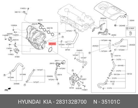 Hyundai/Kia 283132B700 Прокладка блока цилиндров