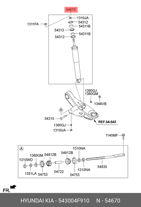 фото Hyundai/Kia 543004F910 Амортизатор н100 2.5л максимально разрешенная ма Hyundai/Kia 543004F910 Амортизатор н100 2.5л максимально разрешенная ма