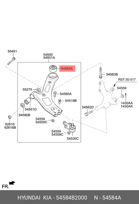 фото Hyundai/Kia 54584B2000 Сайлентблок рычага подвески | перед прав | Hyundai/Kia 54584B2000 Сайлентблок рычага подвески | перед прав |