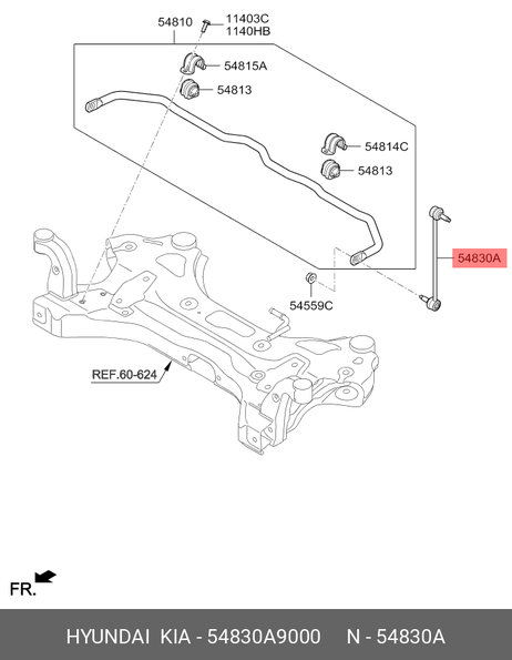 фото Hyundai/Kia 54830A9000 Тяга в сборе-передний стабилизатор Hyundai/Kia 54830A9000 Тяга в сборе-передний стабилизатор