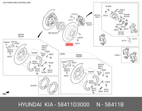 фото Hyundai/Kia 58411D3000 Диск тормозной | зад | Hyundai/Kia 58411D3000 Диск тормозной | зад |