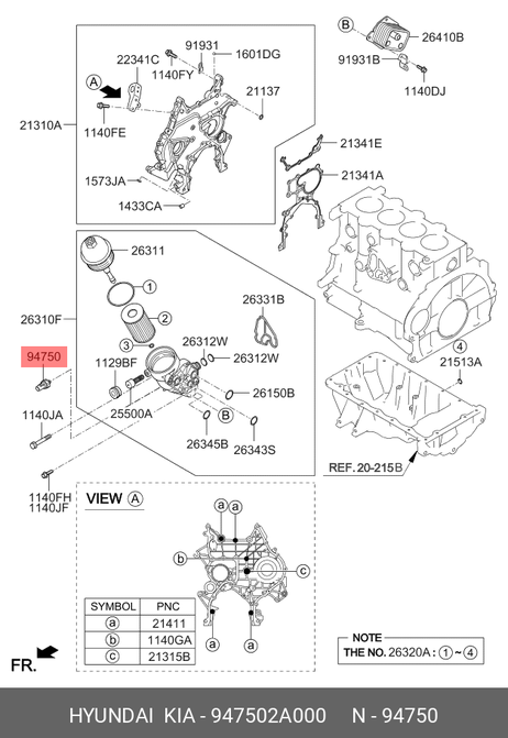 фото Hyundai/Kia 947502A000 Датчик давления масла двигателя Hyundai/Kia 947502A000 Датчик давления масла двигателя