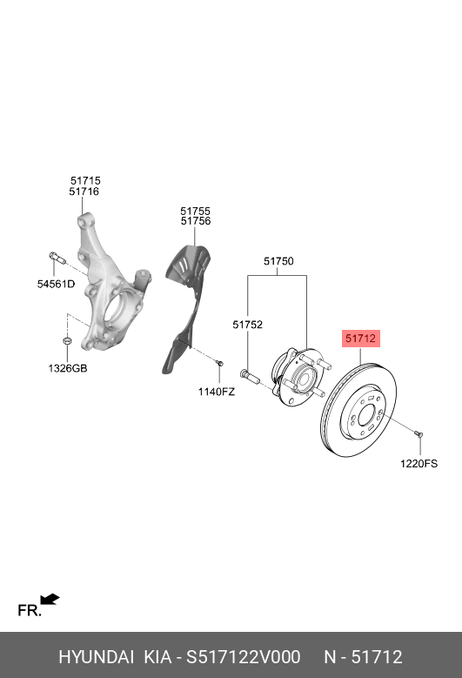 фото Hyundai/Kia S517122V000 Тормозной диск | перед | Hyundai/Kia S517122V000 Тормозной диск | перед |