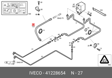 фото Iveco 41228654 Шланг гидравлический подьема кабины от тройника на цилиндр l=2590 MM i Iveco 41228654 Шланг гидравлический подьема кабины от тройника на цилиндр l=2590 MM i