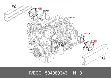 фото Iveco 504080343 Подушка двигателя eurocargo задняя Iveco 504080343 Подушка двигателя eurocargo задняя