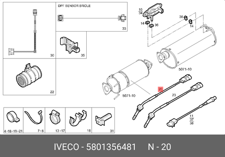 фото Iveco 5801356481 Датчик лямбда - зонд daily Iveco 5801356481 Датчик лямбда - зонд daily