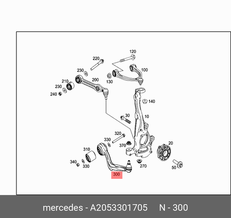 фото Mercedes A2053301705 Рычаг подвески | перед лев | Mercedes A2053301705 Рычаг подвески | перед лев |