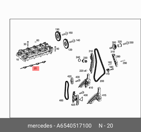 фото Mercedes A6540517100 Прокладка корпуса распредвалов Mercedes A6540517100 Прокладка корпуса распредвалов