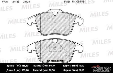 Miles E100323 Колодки тормозные ( Заменен на e100137 ) jaguar s-type/xf/xj/xk 2.5-4.2 99- передние