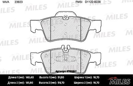 Miles E110257 Колодки тормозные дисковые | перед |