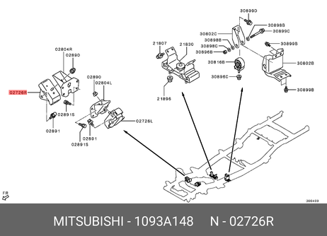 фото Mitsubishi 1093A148 Подушка крепления двигателя Mitsubishi 1093A148 Подушка крепления двигателя