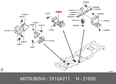 фото Mitsubishi 2910A211 Подушка крепления трансмиссии Mitsubishi 2910A211 Подушка крепления трансмиссии