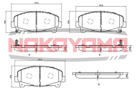 фото Nakayama HP8463NY Колодки тормозные дисковые передние honda accord i | перед | Nakayama HP8463NY Колодки тормозные дисковые передние honda accord i | перед |