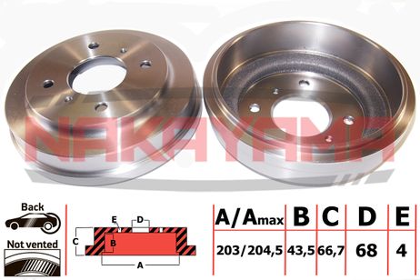 Nakayama Q4839 Барабан тормозной nissan almera ii (n16e) 00-11,