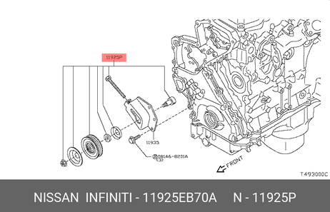фото Nissan 11925-EB70A Ролик натяжителя Nissan 11925-EB70A Ролик натяжителя