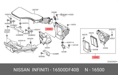 фото Nissan 16500-DF40B Фильтр воздушный в с Nissan 16500-DF40B Фильтр воздушный в с