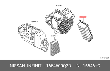 Nissan 16546-00Q3D Фильтр воздушный