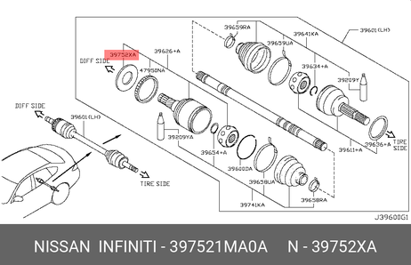 фото Nissan 39752-1MA0A Пыльник ШРУСа Nissan 39752-1MA0A Пыльник ШРУСа